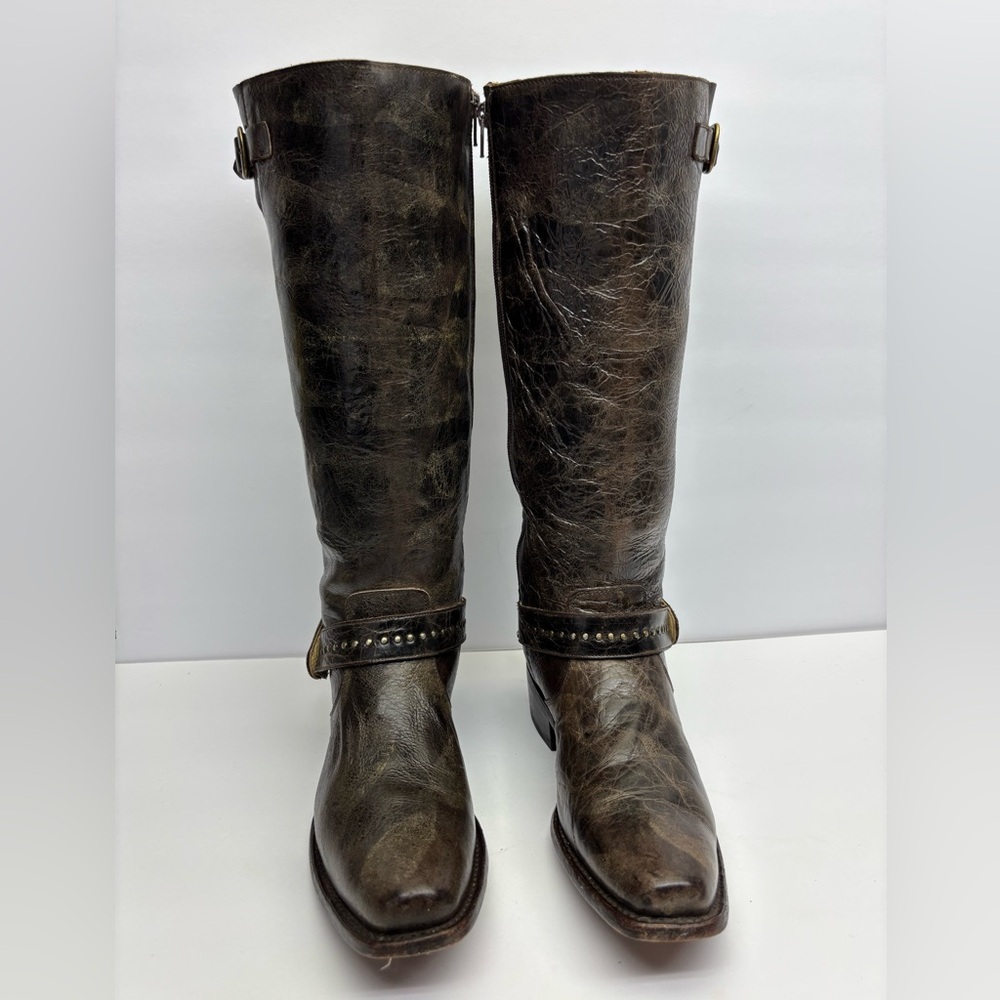 Double H Tall Leather Riding Boots  Distressed boots, SZ 8.5 M